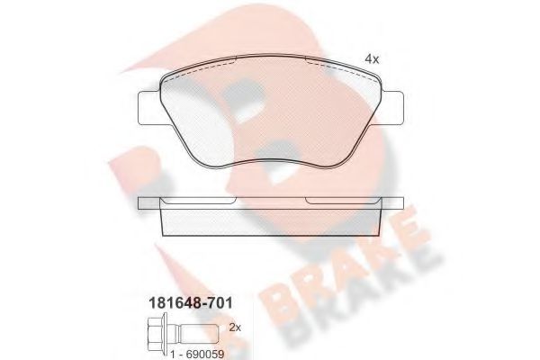 RB1648-701 R+BRAKE Brake Pad Set, disc brake