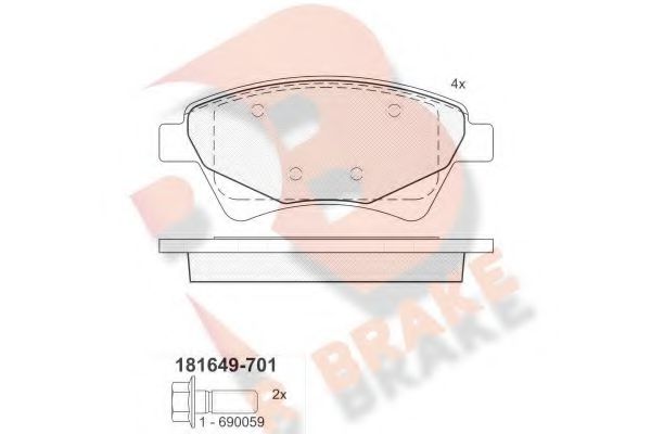 RB1649-701 R+BRAKE Brake System Brake Pad Set, disc brake