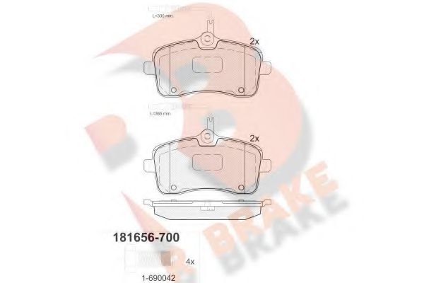 RB1656-700 R+BRAKE Brake System Brake Pad Set, disc brake