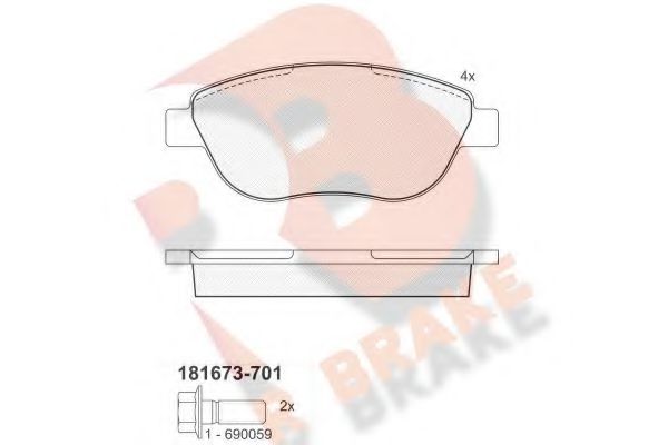 RB1673-701 R BRAKE Brake Pad Set, disc brake