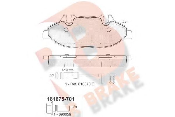 RB1675-701 R+BRAKE Brake System Brake Pad Set, disc brake