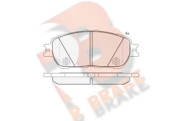 RB1690 R+BRAKE Brake System Brake Pad Set, disc brake