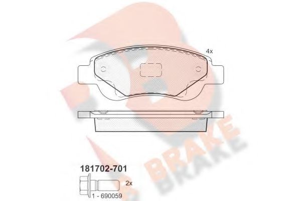 RB1702-701 R+BRAKE Brake System Brake Pad Set, disc brake