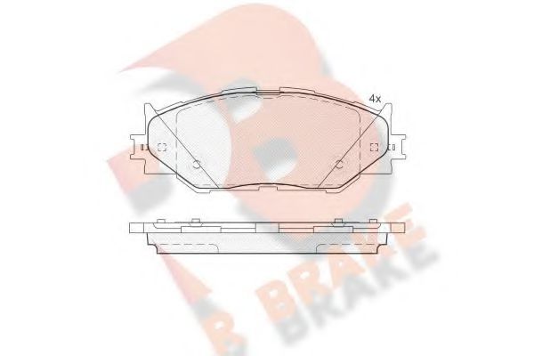 RB1750 R+BRAKE Brake Pad Set, disc brake