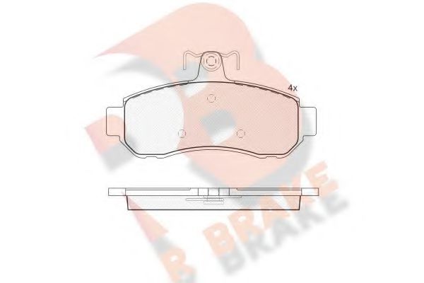 RB1752 R+BRAKE Brake System Brake Pad Set, disc brake