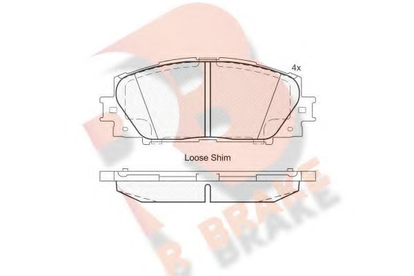 RB1774 R+BRAKE Brake System Brake Pad Set, disc brake