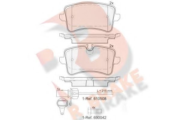 RB1986-203 R+BRAKE Brake System Brake Pad Set, disc brake