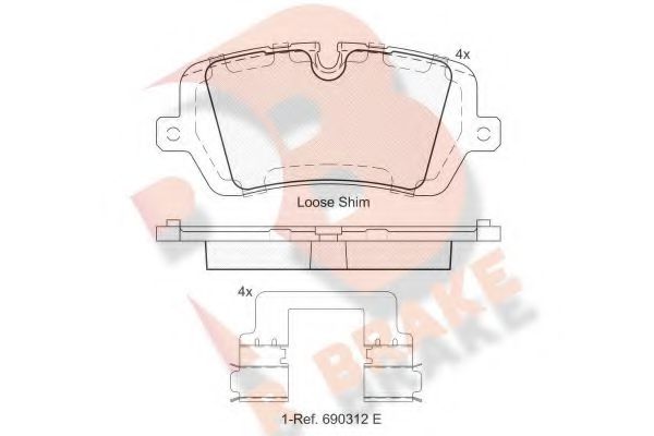 RB2120 R+BRAKE Brake Pad Set, disc brake
