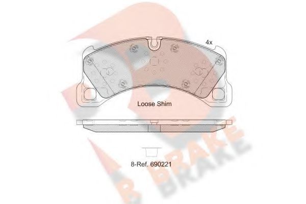 RB2206 R+BRAKE Brake System Brake Pad Set, disc brake