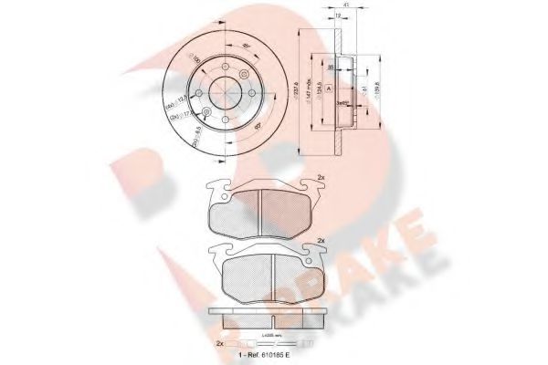 3R06334705 R+BRAKE Комплект тормозов, дисковый тормозной механизм