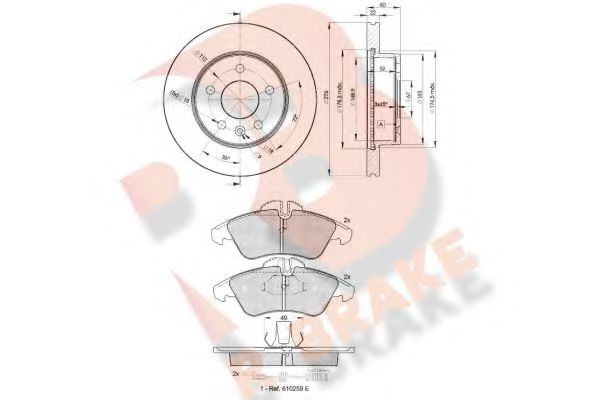 3R11046380 R+BRAKE Brake System Brake Set, disc brakes
