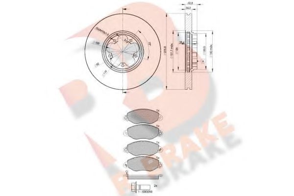 3R14985612 R+BRAKE Brake System Brake Set, disc brakes