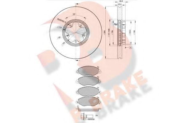 3R14985613 R+BRAKE Brake System Brake Set, disc brakes