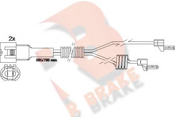 610098RB R+BRAKE Brake System Warning Contact, brake pad wear