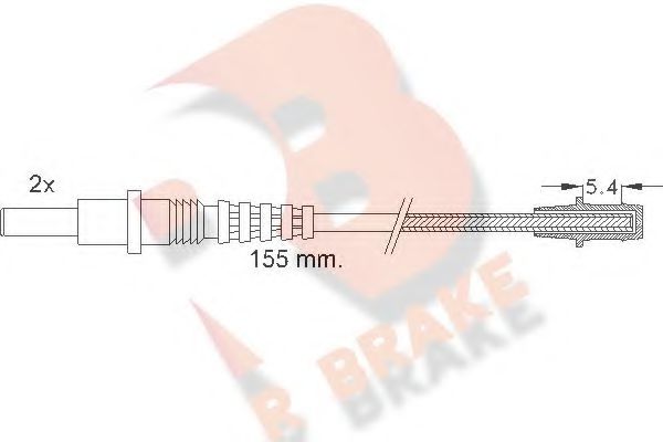 610157RB R+BRAKE Brake System Warning Contact, brake pad wear
