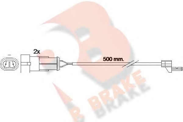 610223RB R+BRAKE Brake System Warning Contact, brake pad wear