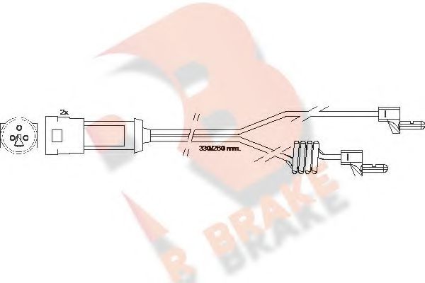 610234RB R+BRAKE Brake System Warning Contact, brake pad wear