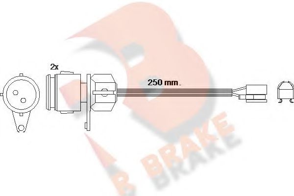 610237RB R+BRAKE Brake System Warning Contact, brake pad wear