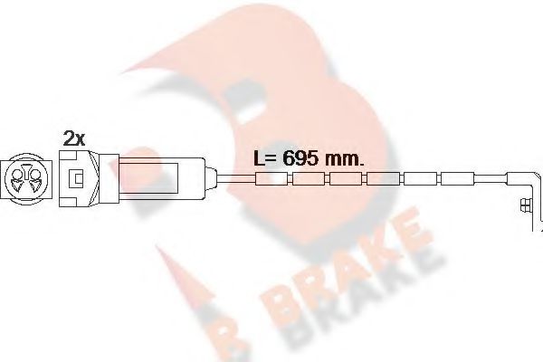 610241RB R+BRAKE Brake System Warning Contact, brake pad wear
