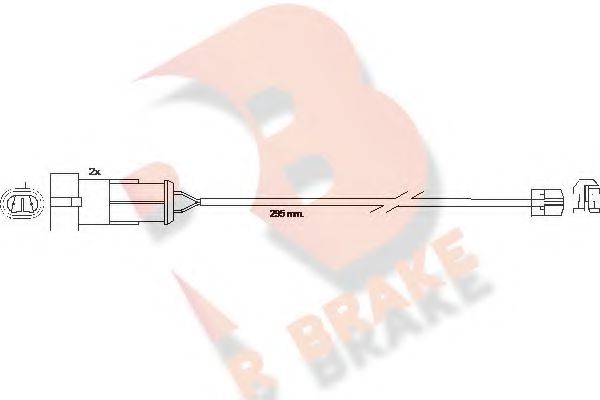 610256RB R+BRAKE Brake System Warning Contact Set, brake pad wear