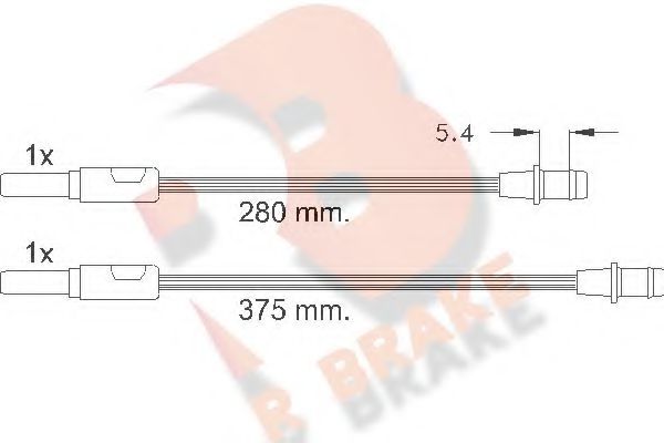 610261RB R+BRAKE Brake System Warning Contact, brake pad wear