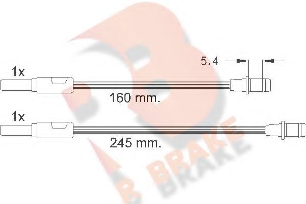 610265RB R+BRAKE Brake System Warning Contact, brake pad wear