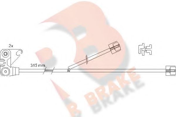 610300RB R+BRAKE Brake System Warning Contact, brake pad wear