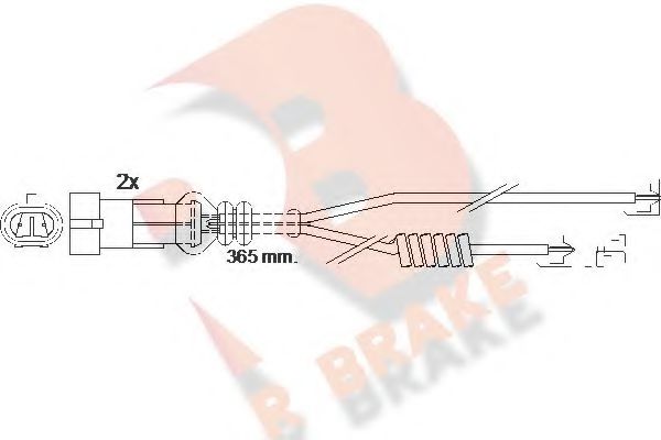 610301RB R+BRAKE Brake System Warning Contact, brake pad wear