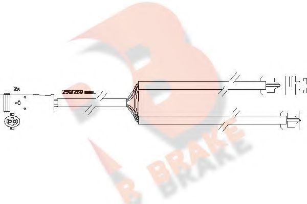 610335RB R+BRAKE Brake System Warning Contact, brake pad wear