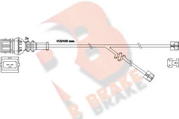 610355RB R+BRAKE Warning Contact, brake pad wear