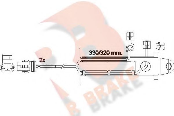610361RB R+BRAKE Brake System Warning Contact, brake pad wear