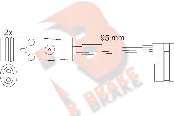 610370RB R+BRAKE Brake System Warning Contact, brake pad wear
