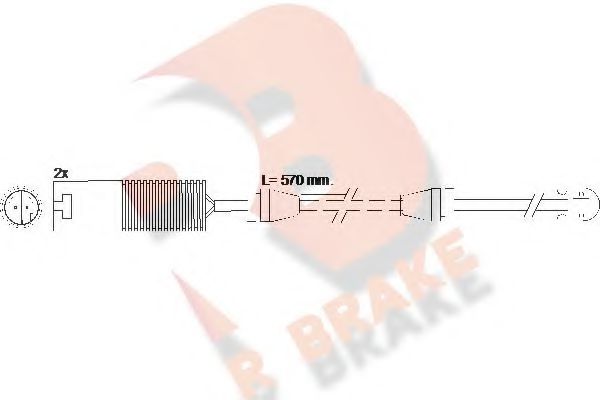 610395RB R+BRAKE Brake System Warning Contact, brake pad wear