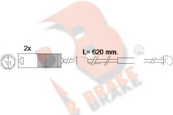 610396RB R+BRAKE Brake System Warning Contact, brake pad wear