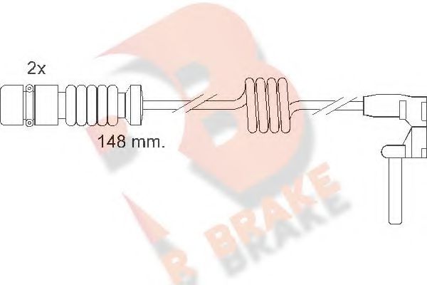 610398RB R+BRAKE Brake System Warning Contact, brake pad wear