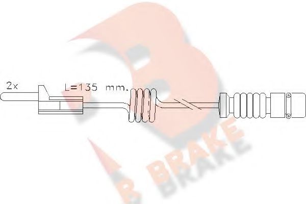 610405RB R+BRAKE Brake System Warning Contact, brake pad wear