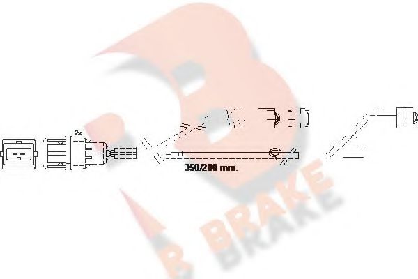 610423RB R+BRAKE Brake System Warning Contact, brake pad wear