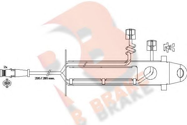 610428RB R+BRAKE Brake System Warning Contact, brake pad wear