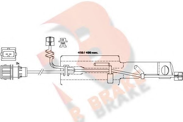 610430RB R+BRAKE Brake System Warning Contact, brake pad wear