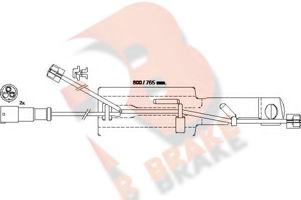 610432RB R+BRAKE Warning Contact, brake pad wear