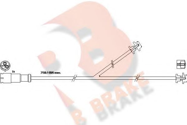 610435RB R+BRAKE Brake System Warning Contact, brake pad wear
