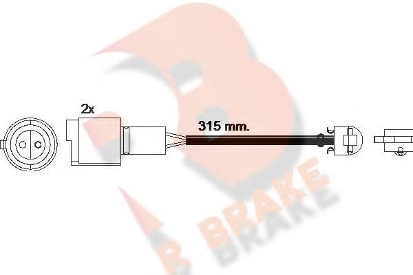610440RB R+BRAKE Brake System Warning Contact, brake pad wear