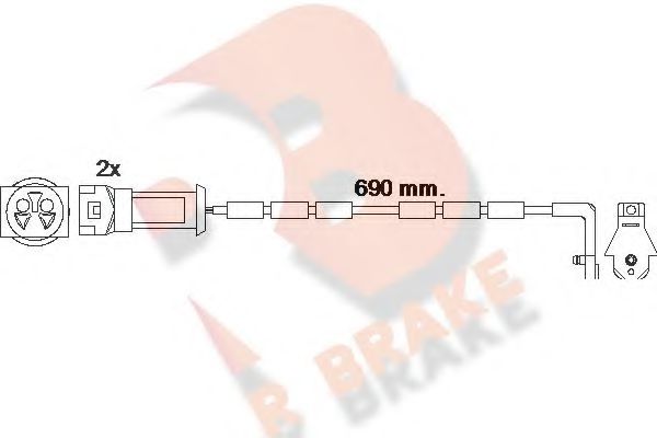 610445RB R+BRAKE Brake System Warning Contact, brake pad wear