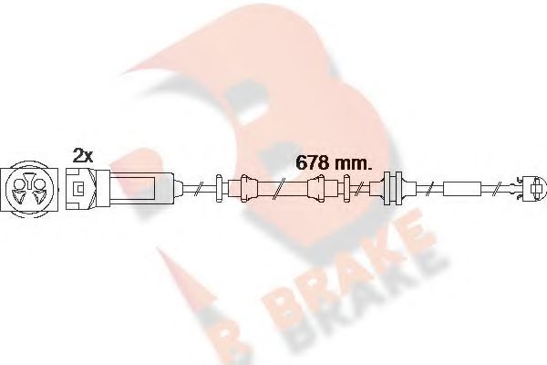 610452RB R+BRAKE Brake System Warning Contact, brake pad wear