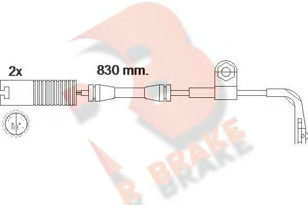 610458RB R+BRAKE Brake System Warning Contact, brake pad wear