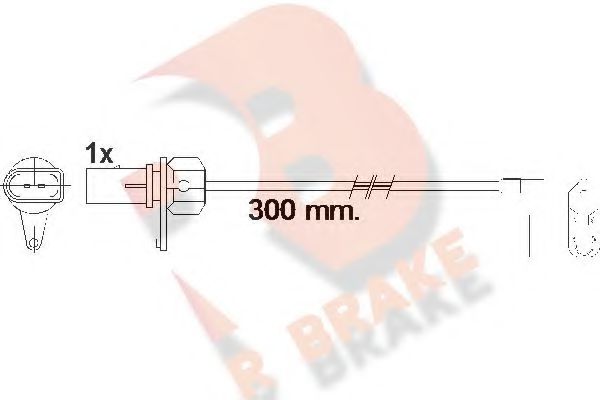 610459RB R+BRAKE Brake System Warning Contact, brake pad wear