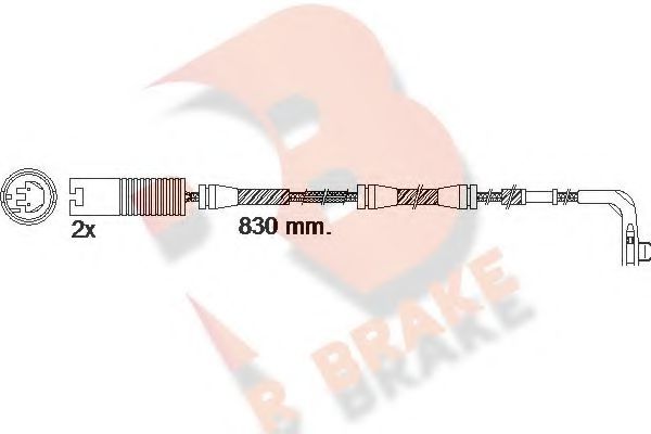 610503RB R+BRAKE Brake System Warning Contact, brake pad wear