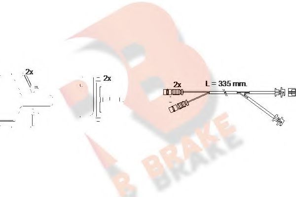 610528RB R+BRAKE Brake System Warning Contact, brake pad wear