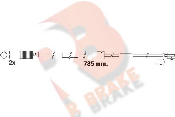 610536RB R+BRAKE Brake System Warning Contact, brake pad wear
