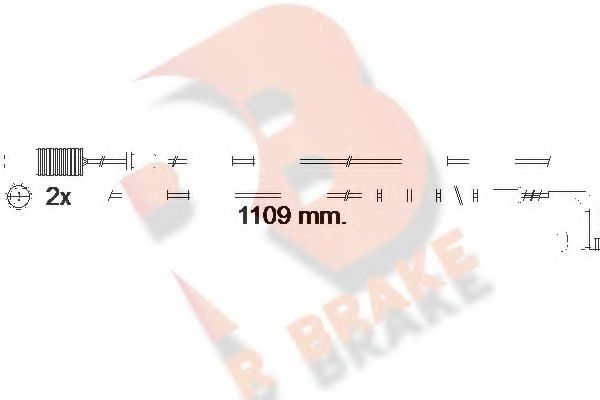 610542RB R+BRAKE Brake System Warning Contact, brake pad wear